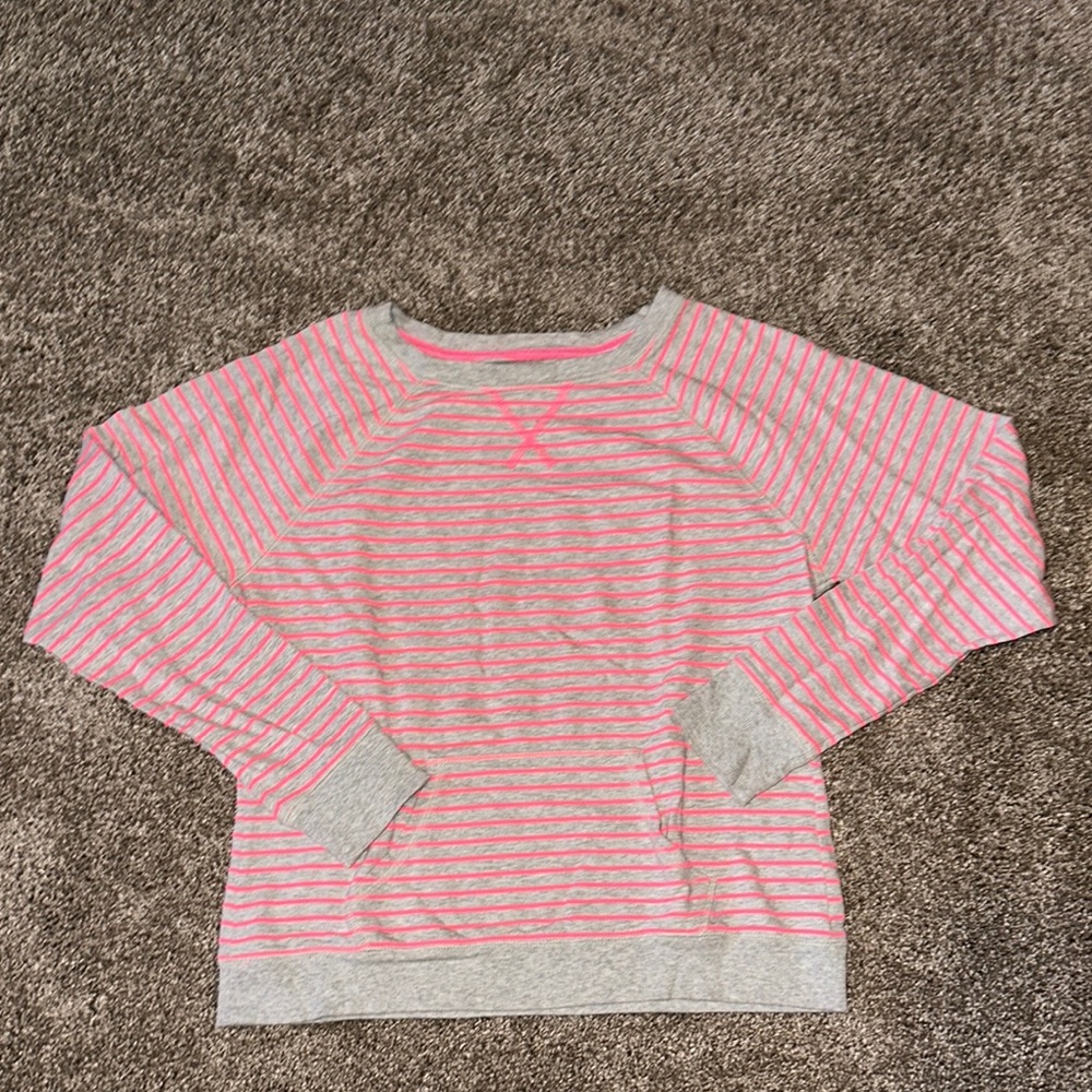 Made for Life Pink‎ and Gray Striped Long Sleeve Tee